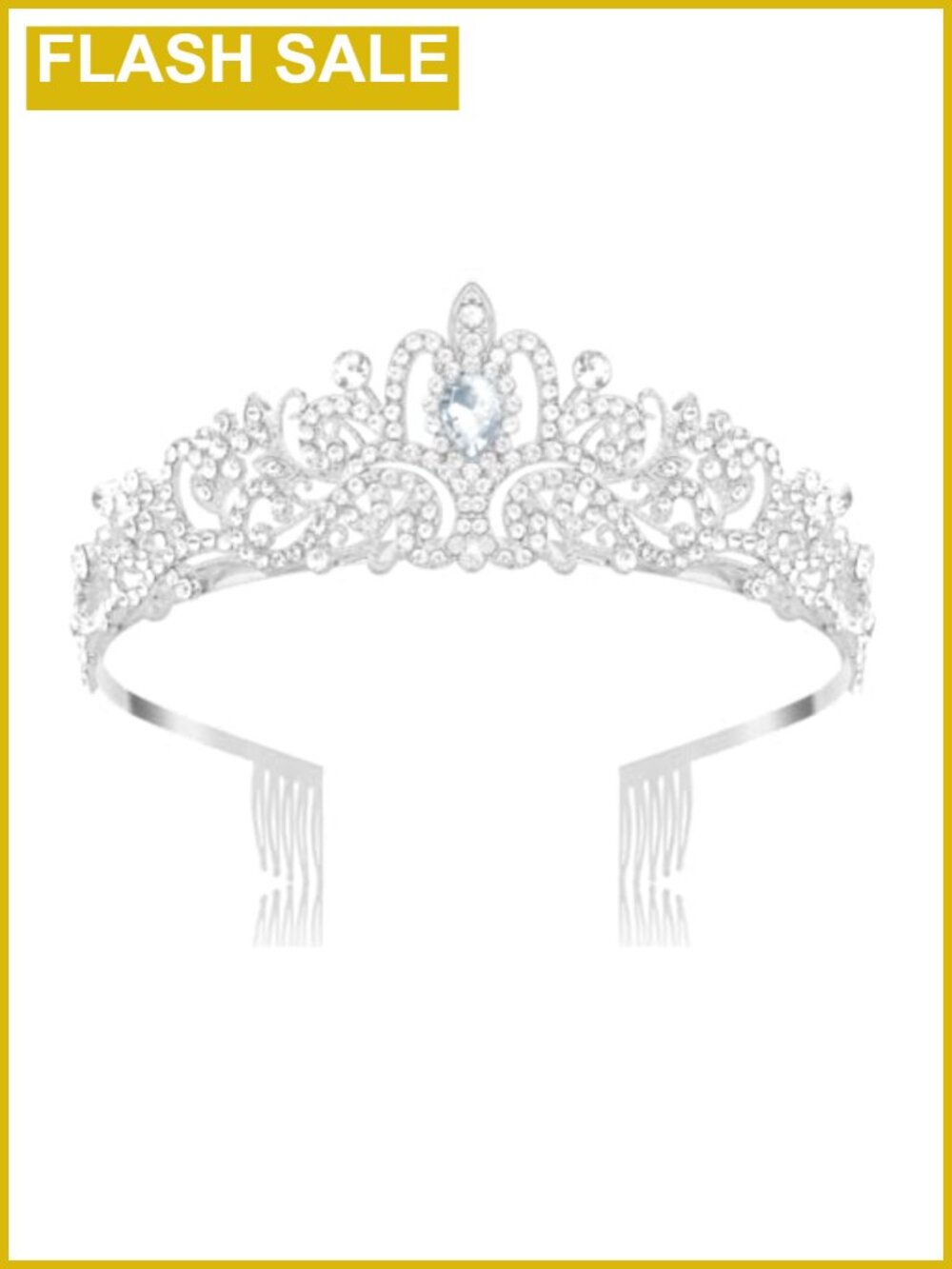 Rhinestone Crystal Tiara Crown Headband with Comb for Women and Girls